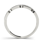 white gold double row diamond stackable ring 