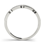 white gold double row diamond stackable ring 