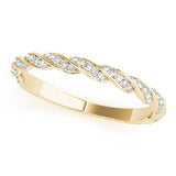 yellow gold twisted diamond stackable ring
