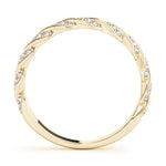 yellow gold twisted diamond stackable ring