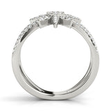 white gold starburst diamond fashion ring