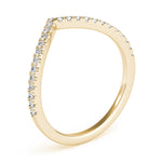yellow gold diamond chevron band