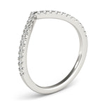 white gold diamond chevron band