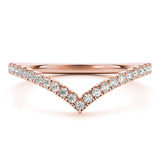 rose gold Diamond Chevron Band
