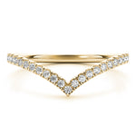yellow gold diamond chevron band