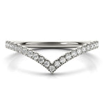 white gold diamond chevron band