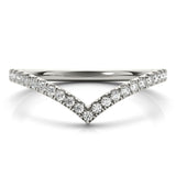 white gold diamond chevron band