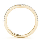 yellow gold diamond chevron band