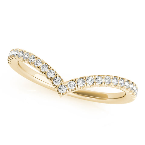 yellow gold diamond chevron band