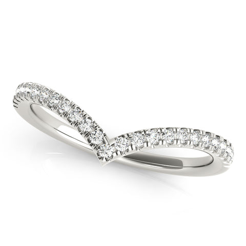 white gold diamond chevron band
