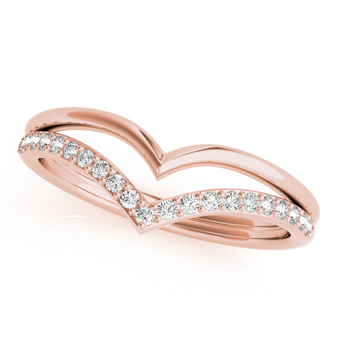 rose gold Double Row Diamond Chevron Band