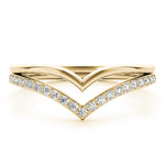 yellow gold double row diamond chevron band