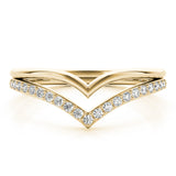 yellow gold double row diamond chevron band