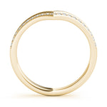 yellow gold double row diamond chevron band