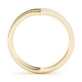 yellow gold double row diamond chevron band
