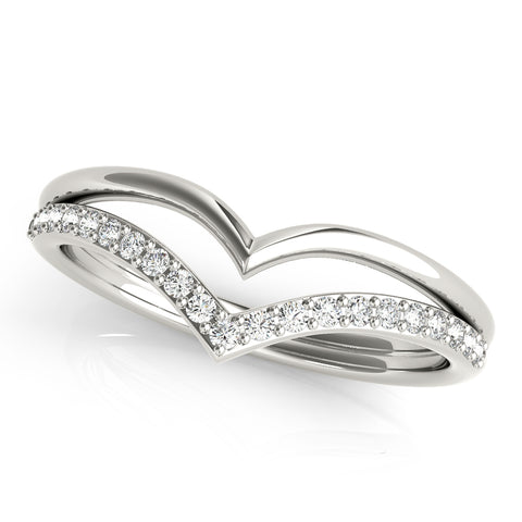 white gold double row diamond chevron band
