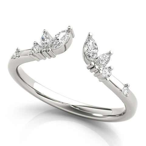white gold diamond chevron band