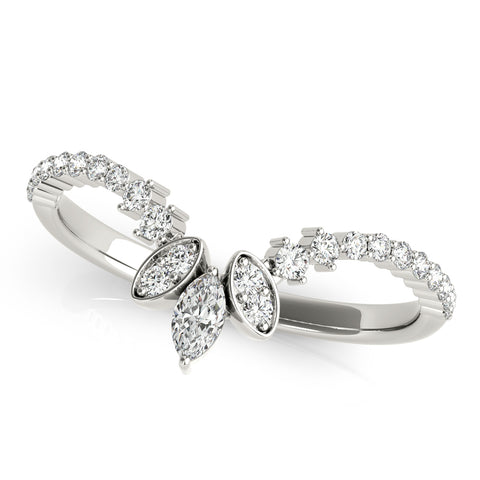 white gold diamond chevron band
