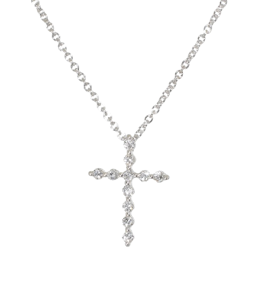 white gold diamond cross pendant 