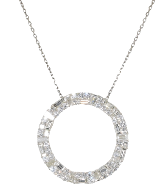 white gold diamond circle pendant