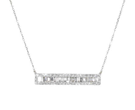 white gold diamond bar pendant 