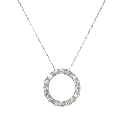 14kt White Gold Diamond Circle Pendant (1.20 ctw)