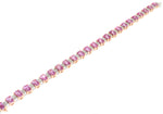 two tone pink sapphire and diamond tennis bracelet