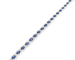 white gold blue sapphire and diamond tennis bracelet 