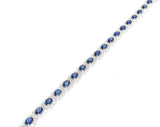 white gold blue sapphire and diamond tennis bracelet 