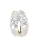 white gold diamond crossover ring