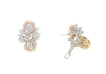 white gold yellow gold and rose gold diamond fashion earrings