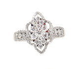 white gold diamond cluster fashion ring