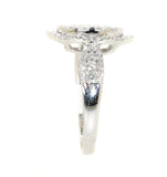 white gold diamond cluster fashion ring