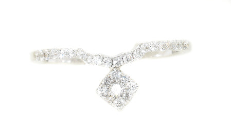 white gold diamond tear drop fashion ring