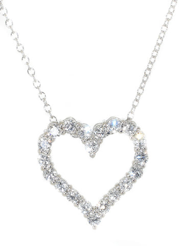 white gold diamond heart pendant