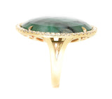 emerald slice and white sapphire ring