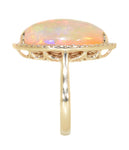 yellow gold opal and diamond ring