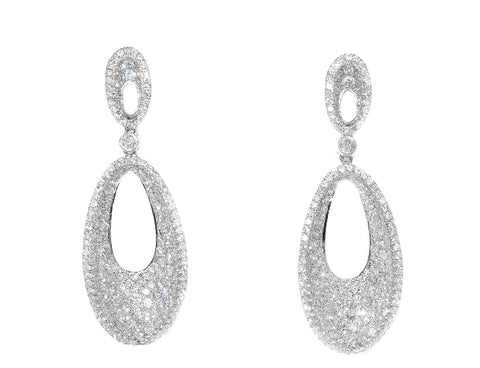 white gold diamond drop earrings