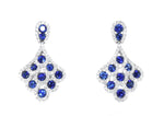 white gold blue sapphire and diamond earrings