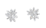white gold diamond cluster earrings