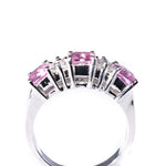 14kt white gold pink sapphire and diamond ring 