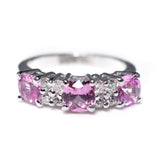 14kt white gold pink sapphire and diamond ring 