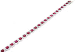 white gold burmese ruby and diamond tennis bracelet