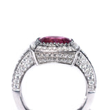 18kt White Gold Pink Tourmaline & Diamond Fashion Ring