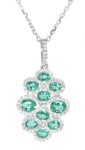 white gold emerald and diamond fashion pendant