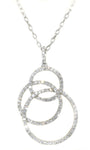 white gold interlocking circle diamond pendant