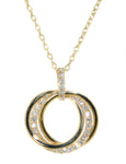 yellow gold diamond circle pendant