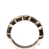 14kt yellow gold bezel-set diamond ring, alternating princess cut diamonds and round brilliant diamonds