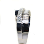 18kt white gold princess cut and baguette diamond fashion ring