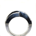 18kt white gold princess cut and baguette diamond fashion ring